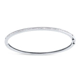 0.60ct 14k White Gold Diamond Baguette Bangle